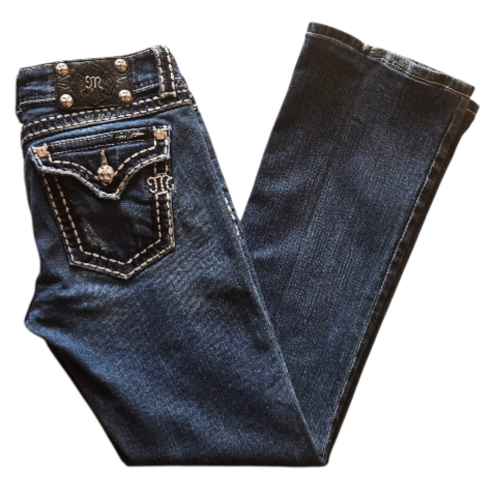 Miss Me Embellished Rhinestone Bootcut Jeans Size 28